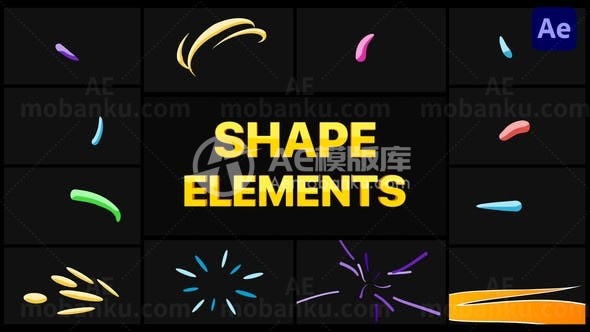 形状元素包动态演绎AE模板