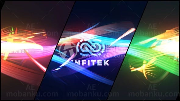 闪亮的线条抽象标志演绎AE模板