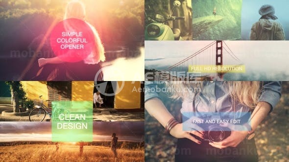 简约的图片视频展示AE模板