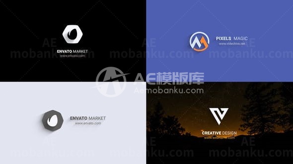 简洁的商业标志演绎AE模板