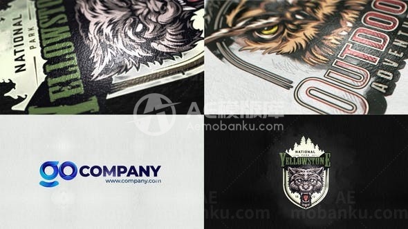 油墨标志动态展示AE模板