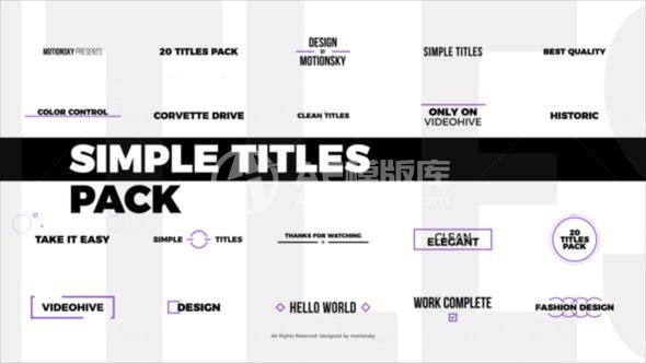 多组简洁标题动态演绎AE模板