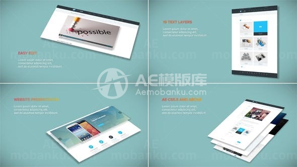 简洁的网站展示演绎AE模板