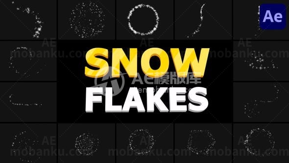 雪花元素图片视频展示AE模板