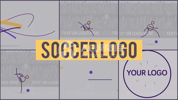 足球标志动态演绎AE模板