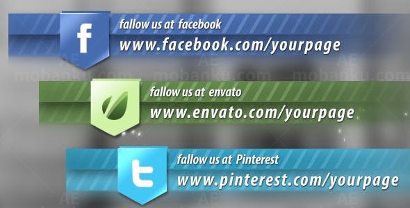 社交媒体标题动态演绎AE模板