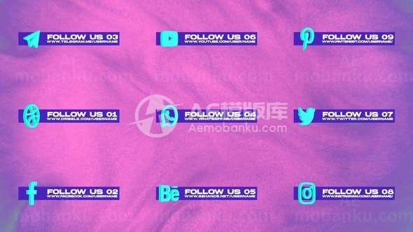 社交媒体图片视频展示AE模板