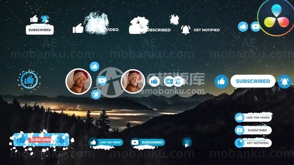 社交媒体冰雪圣诞庆典AE模板