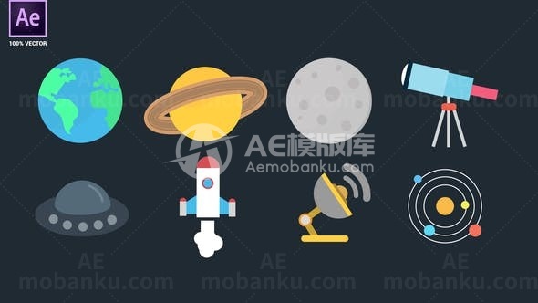 空间图标动态演绎AE模板