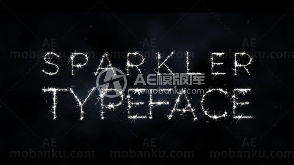 火花字体动态演绎AE模板