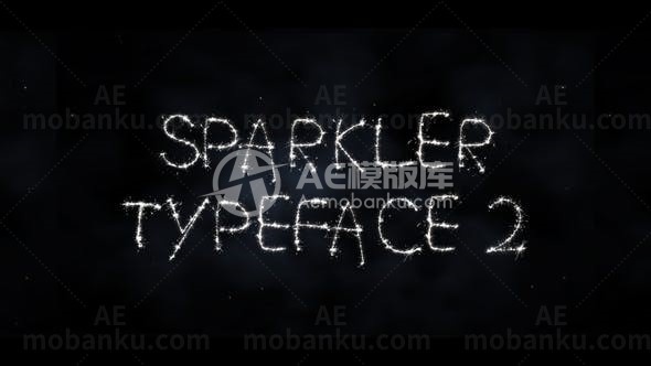 火花字体动态演绎AE模板