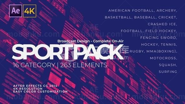 运动图标动态演绎AE模板