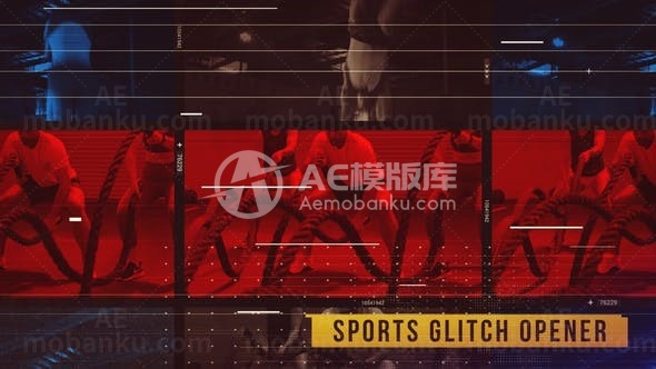 体育故障切换效果图片视频展示AE模板