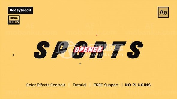 运动幻灯片开场展示AE模板