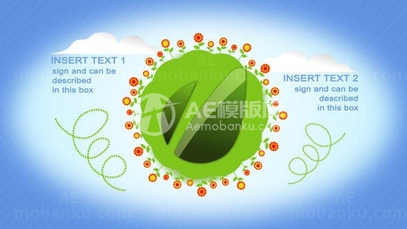 卡通风格春天元素演绎AE模板