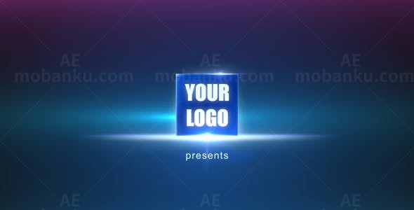 方形标志动态演绎AE模板