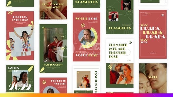 时尚的Instagram故事和帖子展示AE模板