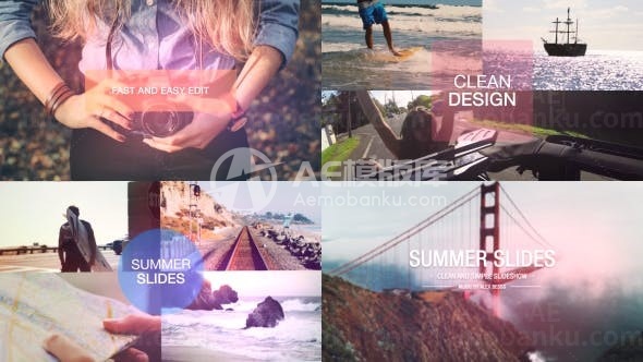 夏季幻灯片动态展示AE模板