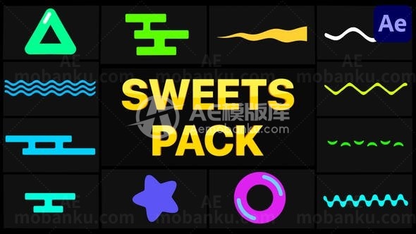 糖果风格包装图片视频展示AE模板