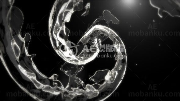 旋转液体标志演绎AE模板