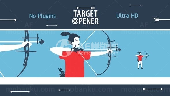 卡通风格目标标题展示AE模板