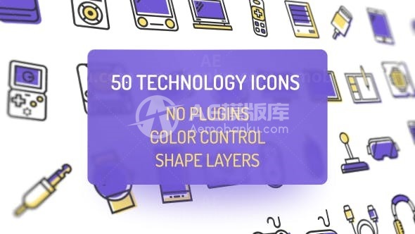 技术图标动态演绎AE模板