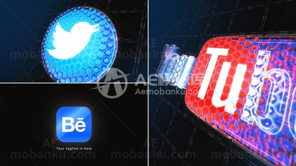 技术标志展示演绎AE模板