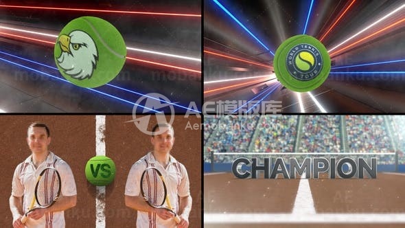 网球标志展示演绎AE模板