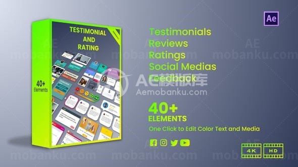 动画设计元素动态演示AE模板