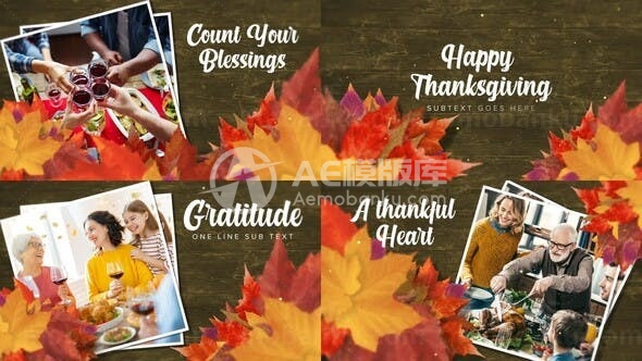 感恩节秋季幻灯片展示AE模板