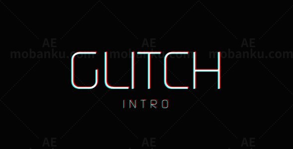 数字失真效果标志演绎AE模板