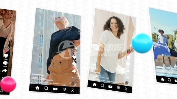 Tik Tok宣传片动态演绎AE模板