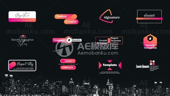 现代创意多组标题演绎AE模板