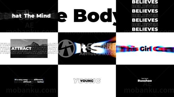 动态标题创意演绎AE模板