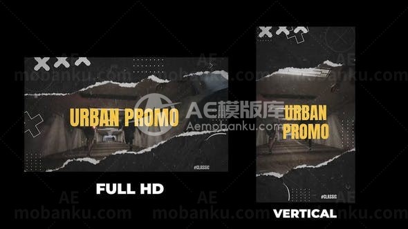 撕裂效果城市宣传片AE模板