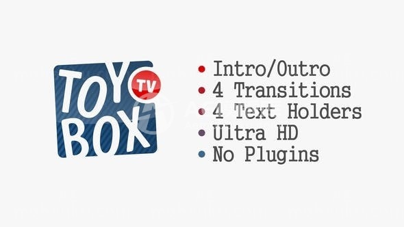 卡通风格玩具箱电视动画演绎AE模板