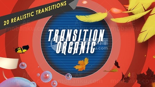 粒子背景自然元素过渡标题展示AE模板