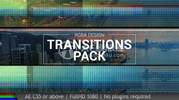 电影片头故障效果过渡AE模板