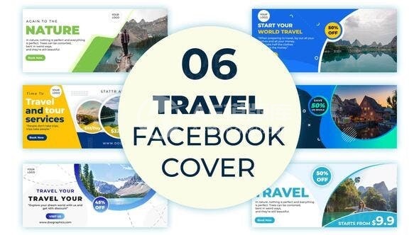 旅行脸书封面展示AE模板