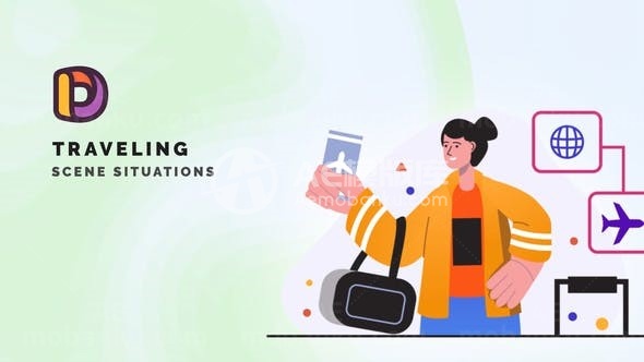 旅游场景MG动画AE模板