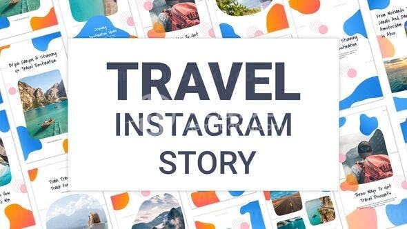 Instagram旅行图片展示AE模板