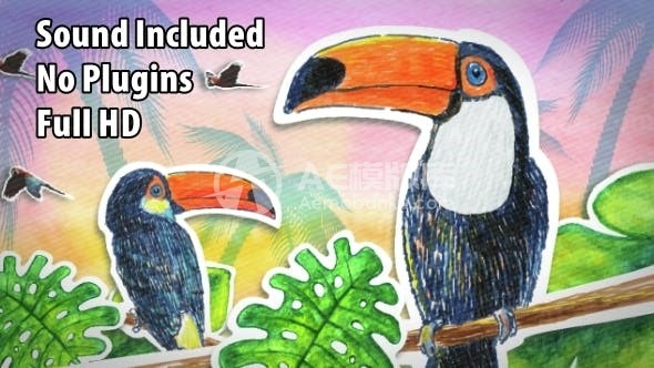 卡通风格标志演绎AE模板