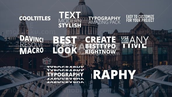 多组时尚标题动态展示AE模板