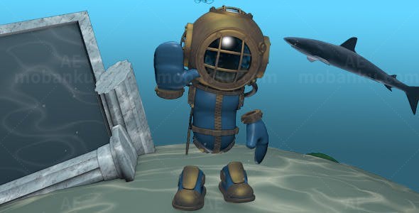 水下旅行图片视频展示AE模板