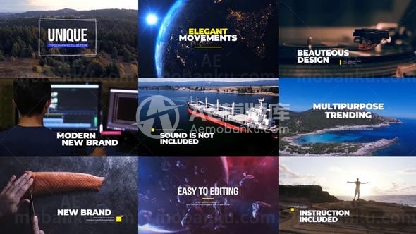 独特的排版标题动态演绎AE模板