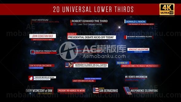 多组公司标题动态演绎AE模板