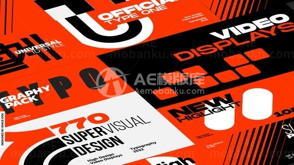 运动图形排版演绎AE模板