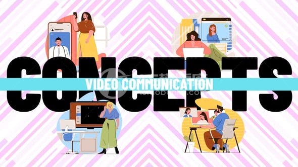 视频通信场景情况MG动画AE模板