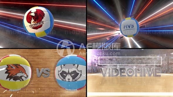 排球标志展示演绎AE模板