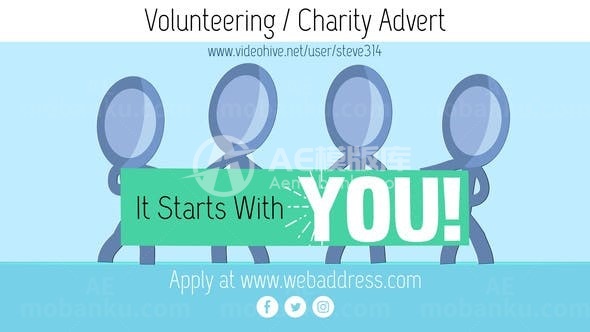 卡通风格慈善活动动态演绎AE模板